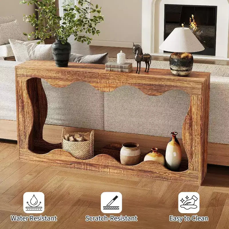 Console da tavolo lunga 63 pollici per fattoria, tavolo stretto da divano per ingresso, tavolo d'appoggio industriale, tavolo da ingresso, per corridoio, atrio, soggiorno