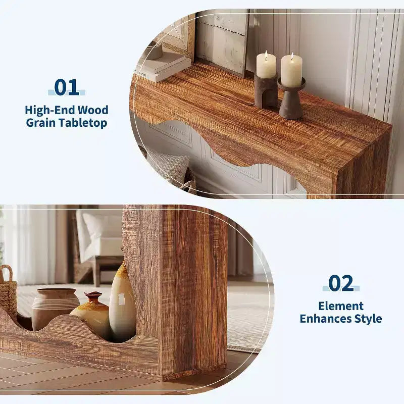 Console da tavolo lunga 63 pollici per fattoria, tavolo stretto da divano per ingresso, tavolo d'appoggio industriale, tavolo da ingresso, per corridoio, atrio, soggiorno