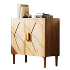Mobile Contenitore con Ante in Rattan, Credenza con Spazio di Archiviazione, Armadio Multifunzionale con Ripiani Interni Regolabili per Soggiorno, Ingresso, Naturale