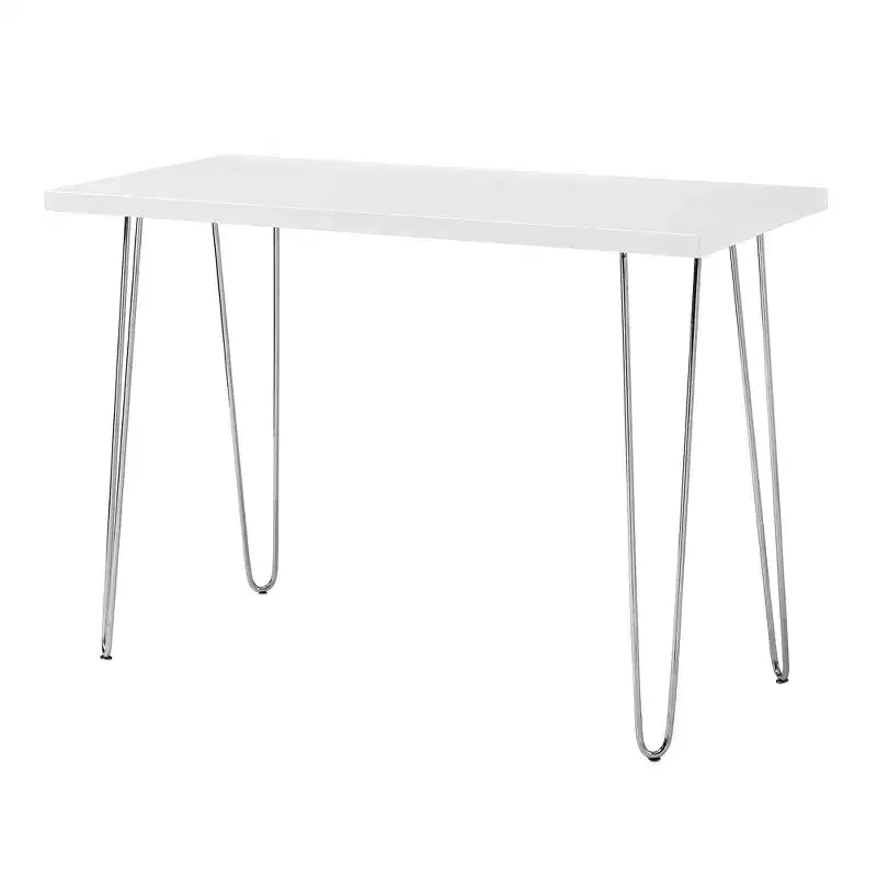 Scrivania moderna GDFStudio Ralph in legno con gambe a forcina cromate
