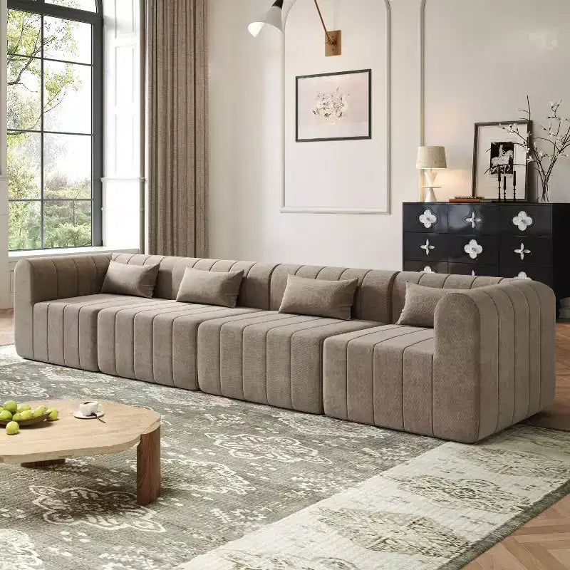 Divano sezionale modulare Christopher Knight Home Ahearn 4 pezzi da 145,5 completamente compresso