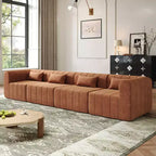 Divano sezionale modulare Christopher Knight Home Ahearn 4 pezzi da 145,5 completamente compresso