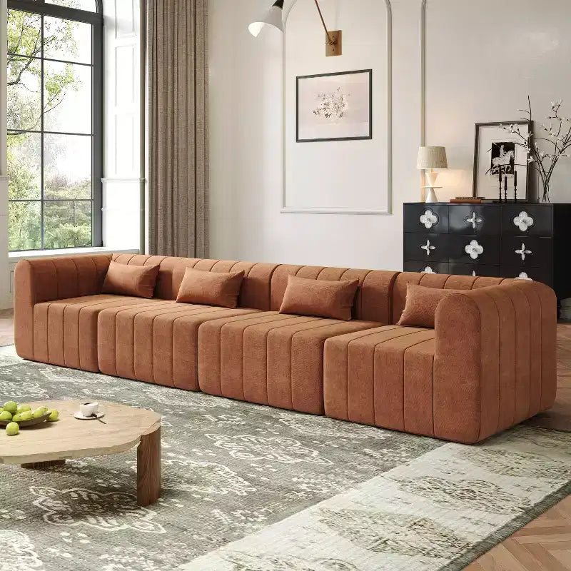 Divano sezionale modulare Christopher Knight Home Ahearn 4 pezzi da 145,5 completamente compresso