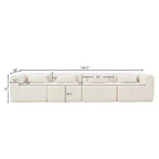 Divano sezionale modulare Christopher Knight Home Ahearn 4 pezzi da 145,5 completamente compresso