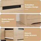 Cassettiera a 6 cassetti, organizer moderno naturale con maniglie integrate per la camera da letto
