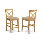 HomeStock Sgabello da bancone con schienale alto da 41,5 pollici a forma rettangolare in legno con finitura marrone, non imbottito in poliestere