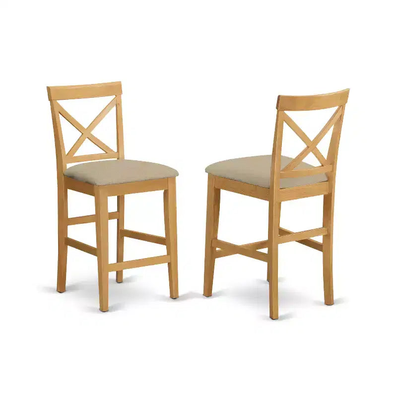 HomeStock Sgabello da bancone con schienale alto da 41,5 pollici a forma rettangolare in legno con finitura marrone, non imbottito in poliestere