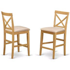 HomeStock Sgabello da bancone con schienale alto da 41,5 pollici a forma rettangolare in legno con finitura marrone, non imbottito in poliestere