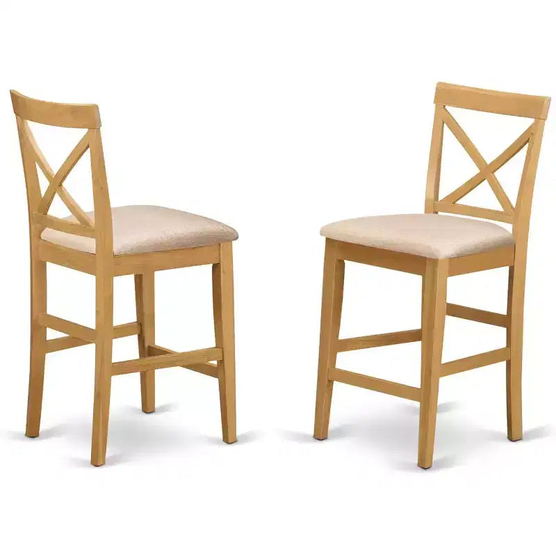 HomeStock Sgabello da bancone con schienale alto da 41,5 pollici a forma rettangolare in legno con finitura marrone, non imbottito in poliestere