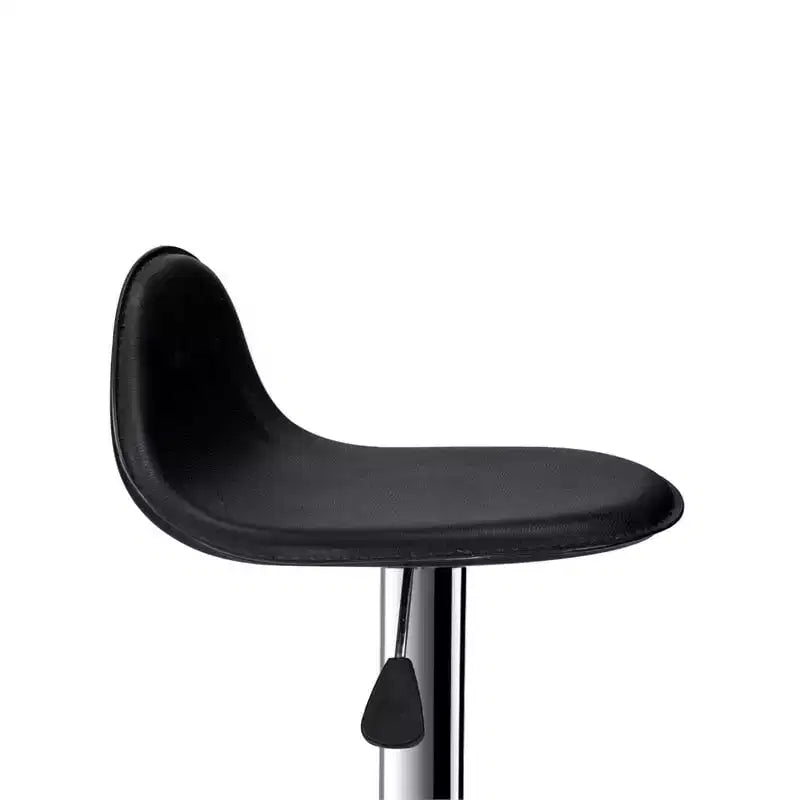 HomeStock Set di 2 sgabelli da bar regolabili in altezza da 35" in similpelle nera