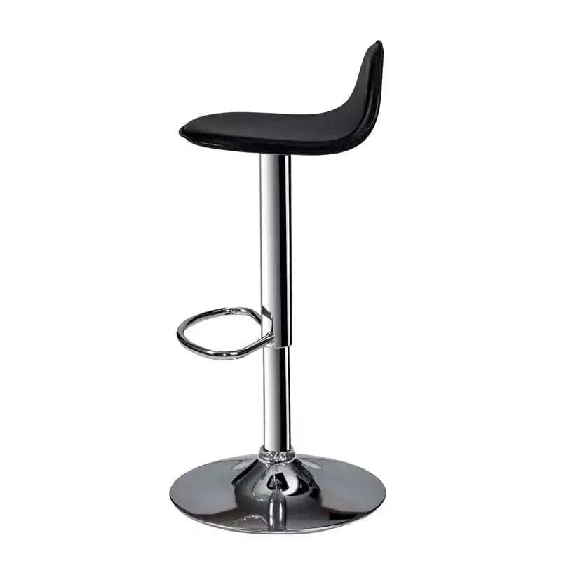 HomeStock Set di 2 sgabelli da bar regolabili in altezza da 35" in similpelle nera