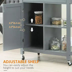 Okak Carrello da Cucina su Ruote con Ripiano, Carrello da Cucina con Piano in Legno, Tavolo da Isola da Cucina per Sala da Pranzo, Cucina, Soggiorno