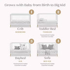 Culla convertibile 4-in-1 Delta Children Sloane con sponda per lettino per bambini