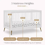 Culla convertibile 4-in-1 Delta Children Sloane con sponda per lettino per bambini