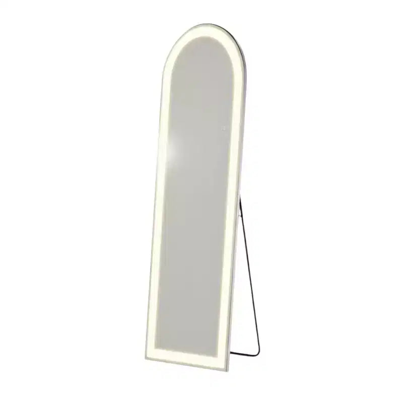 HomeRoots 60 Clear Arch Lighted Freestanding and Wall Mount Frameless Full Length Mirror