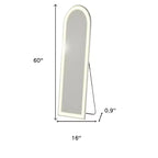 Specchio a figura intera senza cornice HomeRoots 60 Clear Arch, illuminato, da terra e a parete