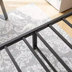 Struttura letto matrimoniale Okak Queen Size, struttura letto a piattaforma in metallo con testiera e robusto supporto a doghe per camera da letto, soggiorno, nero