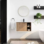 Mobile bagno in compensato ecologico, antigraffio e impermeabile, con lavabo in ceramica. Montaggio da parte di un adulto richiesto. Adatto per bagni.