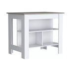 HomeStock Isola da cucina modulare in plastica con 2 ripiani, altezza 89 cm