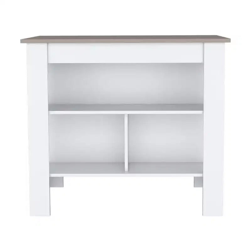 HomeStock Isola da cucina modulare in plastica con 2 ripiani, altezza 89 cm