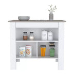 HomeStock Isola da cucina modulare in plastica con 2 ripiani, altezza 89 cm