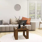 Tavolino moderno Clihome in rovere, elegante tavolino quadrato compatto per soggiorno e camera da letto