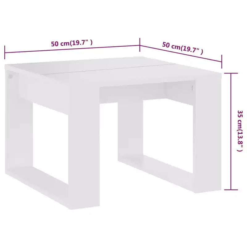 Tavolino moderno Clihome in rovere, elegante tavolino quadrato compatto per soggiorno e camera da letto