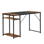 FurnitureR Scrivania per computer 55.1 con ripiani laterali, scrivania da gioco in stile industriale con telaio in metallo, postazione di lavoro per ufficio domestico con spazio di archiviazione per PC, laptop