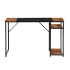 FurnitureR Scrivania per computer 55.1 con ripiani laterali, scrivania da gioco in stile industriale con telaio in metallo, postazione di lavoro per ufficio domestico con spazio di archiviazione per PC, laptop