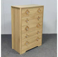 Rattan Dresser for Bedroom with 5 Drawers, 45'' Tall Chest of Large Drawers with Large Clothes Storage Enterway, 5 Drawer Dresser