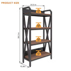 Homy Casa 33.50'' Scaffale Decorativo a 4 Ripiani in Acciaio e Legno, Scaffale Moderno Industriale per Soggiorno, Ufficio e Cucina, Marrone Rustico