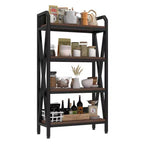Homy Casa 33.50'' Scaffale Decorativo a 4 Ripiani in Acciaio e Legno, Scaffale Moderno Industriale per Soggiorno, Ufficio e Cucina, Marrone Rustico