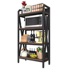 Homy Casa 33.50'' Scaffale Decorativo a 4 Ripiani in Acciaio e Legno, Scaffale Moderno Industriale per Soggiorno, Ufficio e Cucina, Marrone Rustico