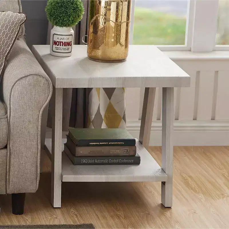 Tavolino d'appoggio con ripiano in legno replica contemporaneo Roundhill Furniture Athens