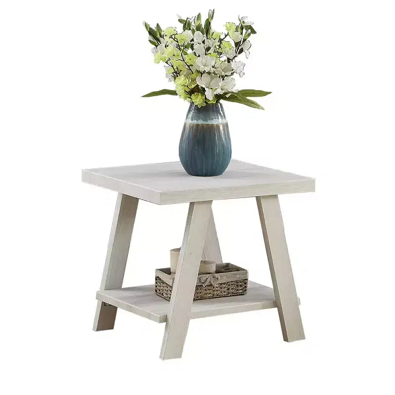Tavolino d'appoggio con ripiano in legno replica contemporaneo Roundhill Furniture Athens