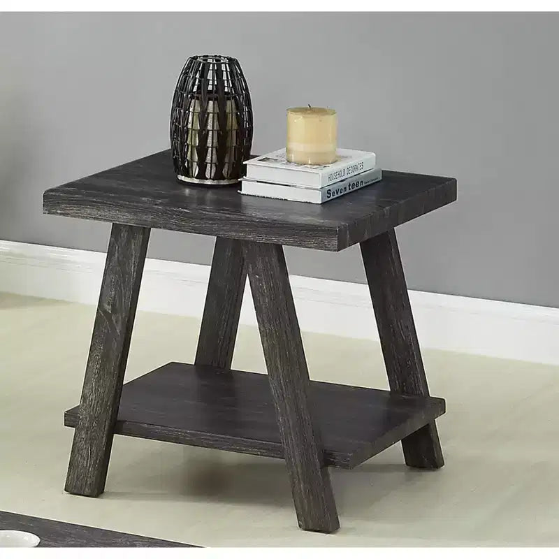 Tavolino d'appoggio con ripiano in legno replica contemporaneo Roundhill Furniture Athens