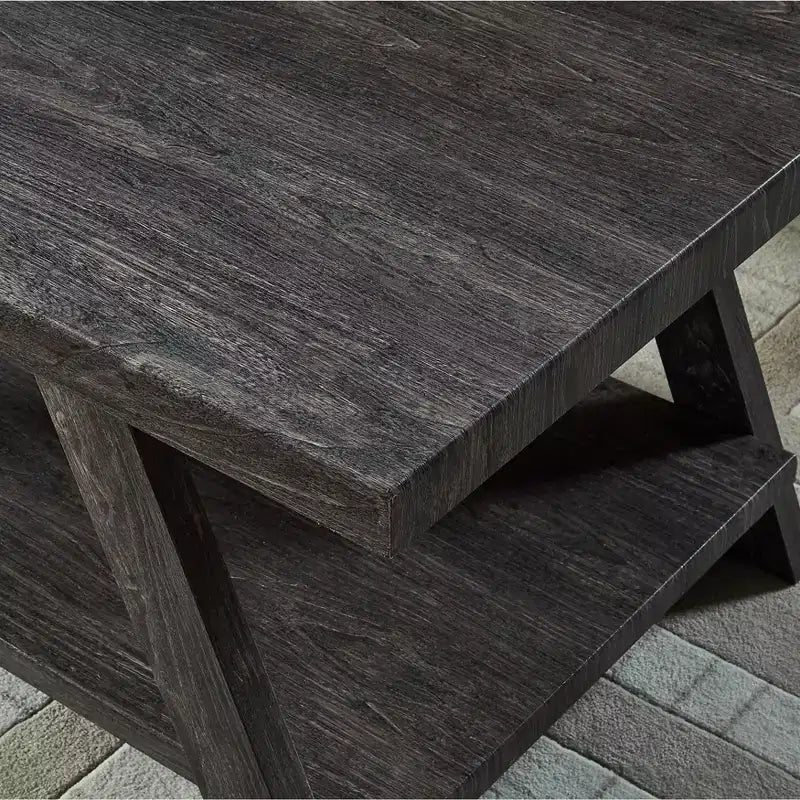 Tavolino d'appoggio con ripiano in legno replica contemporaneo Roundhill Furniture Athens