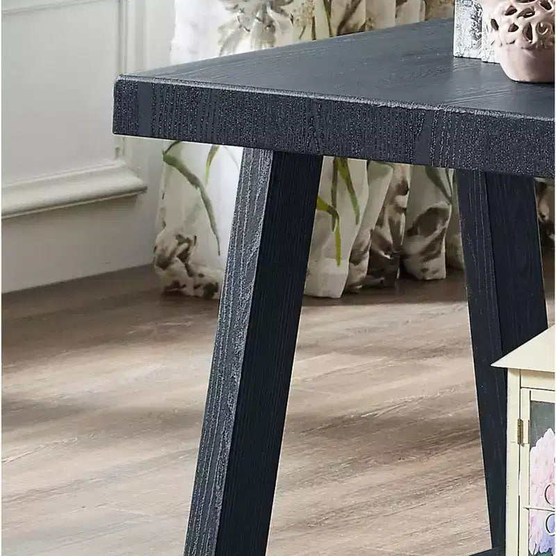 Tavolino d'appoggio con ripiano in legno replica contemporaneo Roundhill Furniture Athens