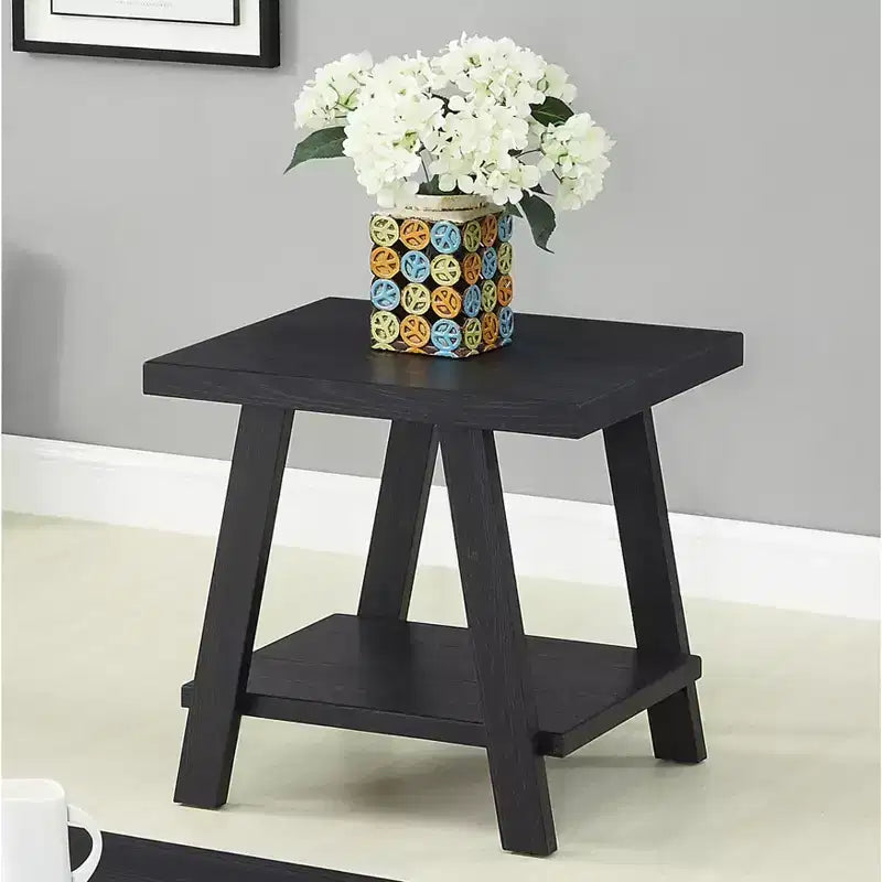 Tavolino d'appoggio con ripiano in legno replica contemporaneo Roundhill Furniture Athens