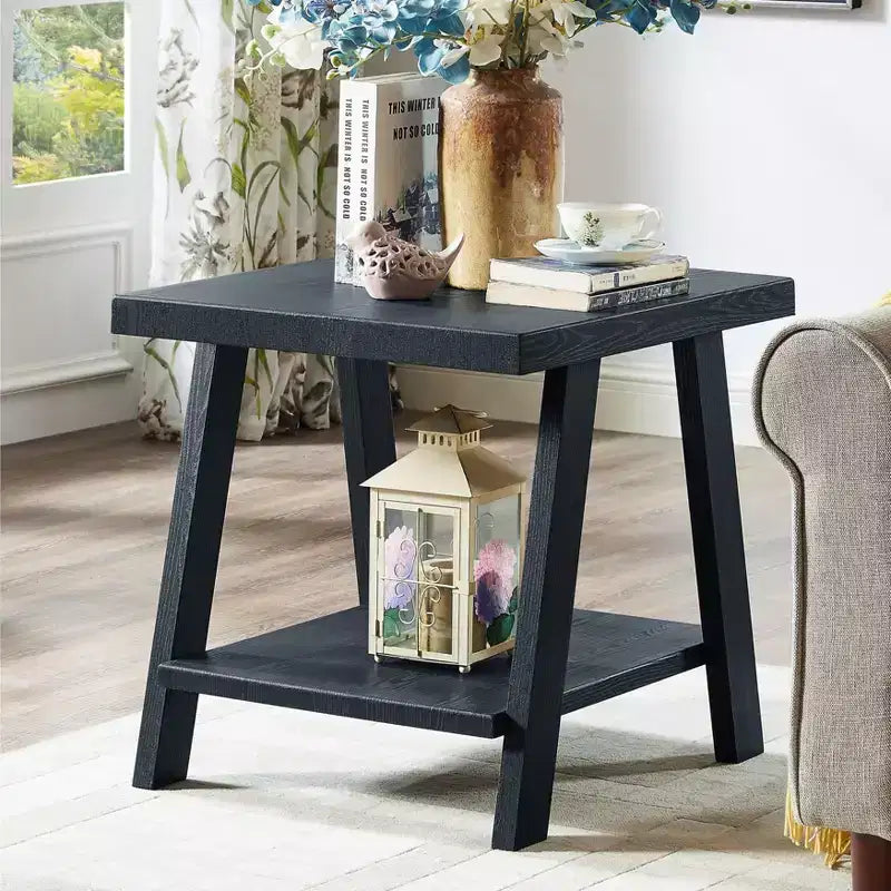 Roundhill Furniture Athens Contemporary Replicated Wood Shelf End Table