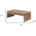 HomeRoots Tavolino da caffè con cornice sospesa in legno naturale invecchiato 48
