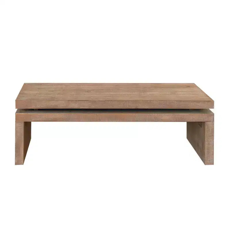 HomeRoots Tavolino da caffè con cornice sospesa in legno naturale invecchiato 48