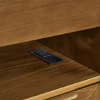 Cassettiera da trucco con ripiani aperti e cassetti in vetro, con dock di ricarica, presa e 2 cassetti; mobile laterale per soggiorno/sala ricevimento/dormitorio.