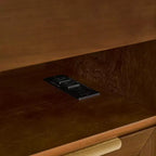 Cassettiera da trucco con ripiani aperti e cassetti in vetro, con dock di ricarica, presa e 2 cassetti; mobile laterale per soggiorno/sala ricevimento/dormitorio.