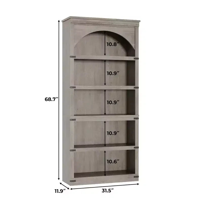 Libreria da 67 Pollici, Scaffale a 5 Ripiani con Struttura in Metallo, Organizzatore Contenitore in Stile Rustico con Ripiani Aperti, per Ufficio Soggiorno Camera da Letto
