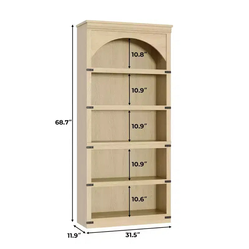 Libreria da 67 Pollici, Scaffale a 5 Ripiani con Struttura in Metallo, Organizzatore Contenitore in Stile Rustico con Ripiani Aperti, per Ufficio Soggiorno Camera da Letto