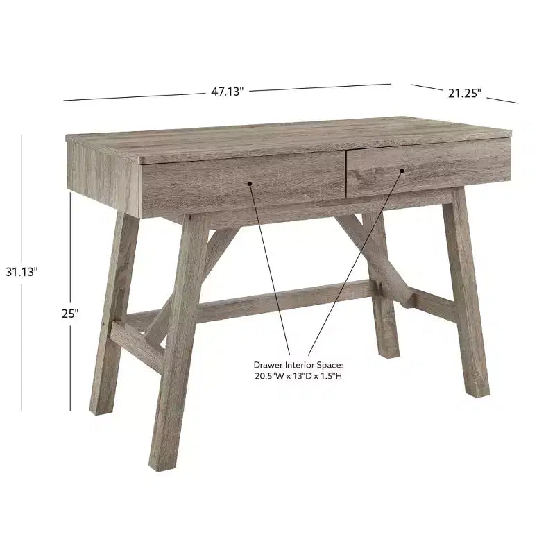 HomeStock Scrivanie per computer in legno di acacia nero alte 75 cm con cassetto portadocumenti