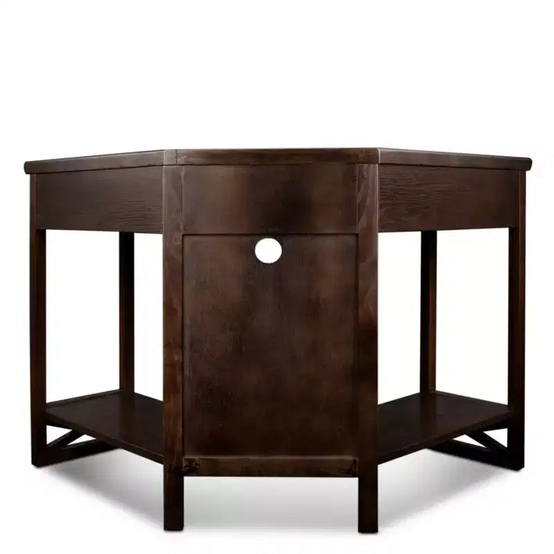 HomeStock Scrivanie per Computer in Legno di Acacia Marrone H 73,66 cm con Cassetto per Archiviazione