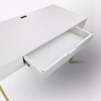 HomeStock Scrivanie per computer in legno di caucciù marrone altezza 76 cm senza spazio di archiviazione
