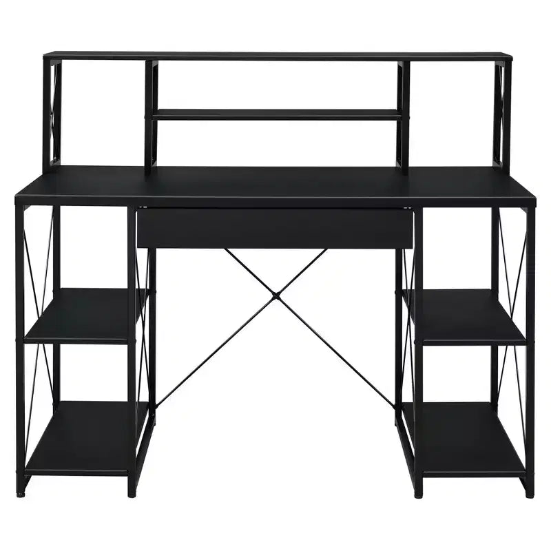 HomeStock Scrivanie regolabili in altezza da 45 pollici color nero in acciaio, senza contenitore